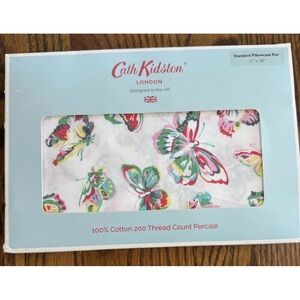 Cath Kidston London ~ Butterfly ~ Pillowcase Pair 100% Cotton ~ Standard Size